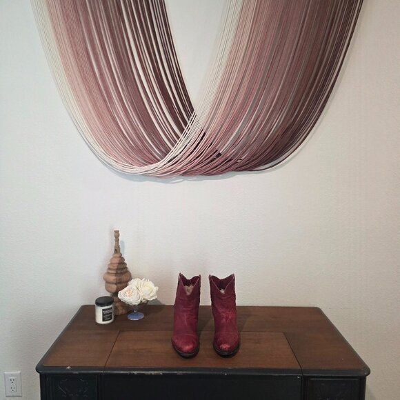 Franco Sarto Red Waco Leather Pointed Cowboy Western Bootie Sz 8.5 - Picture 1 of 10